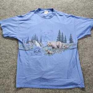 Vintage 80s San Segal Montana Yellowstone National Park All Around AOP Shirt 2XL